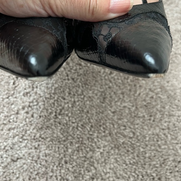 Gucci Black Lace Python Print GG Rhombus Heels - Picture 7 of 10